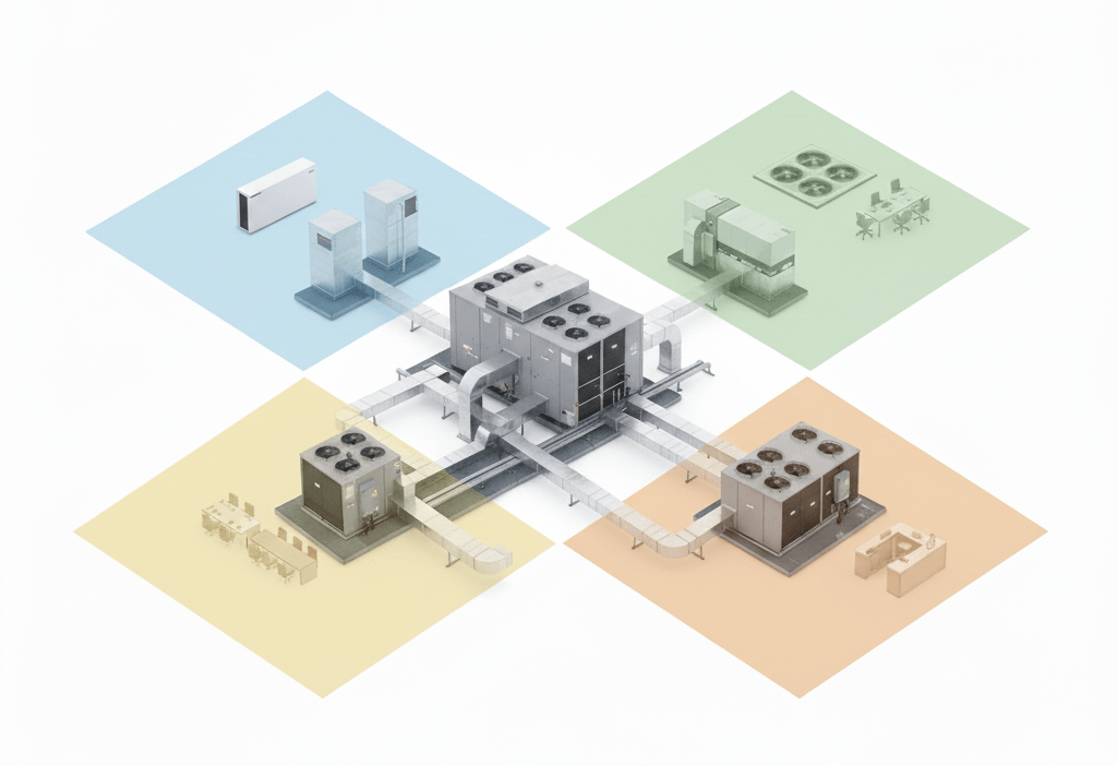 Sistemas de climatización para oficinas con control por zonas